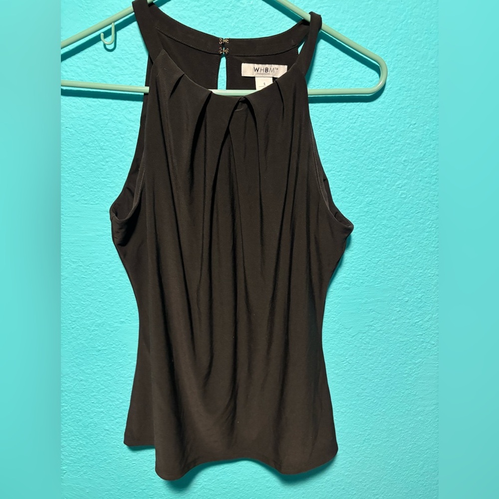 White House Black Market Elegant Black Sleeveless Blouse